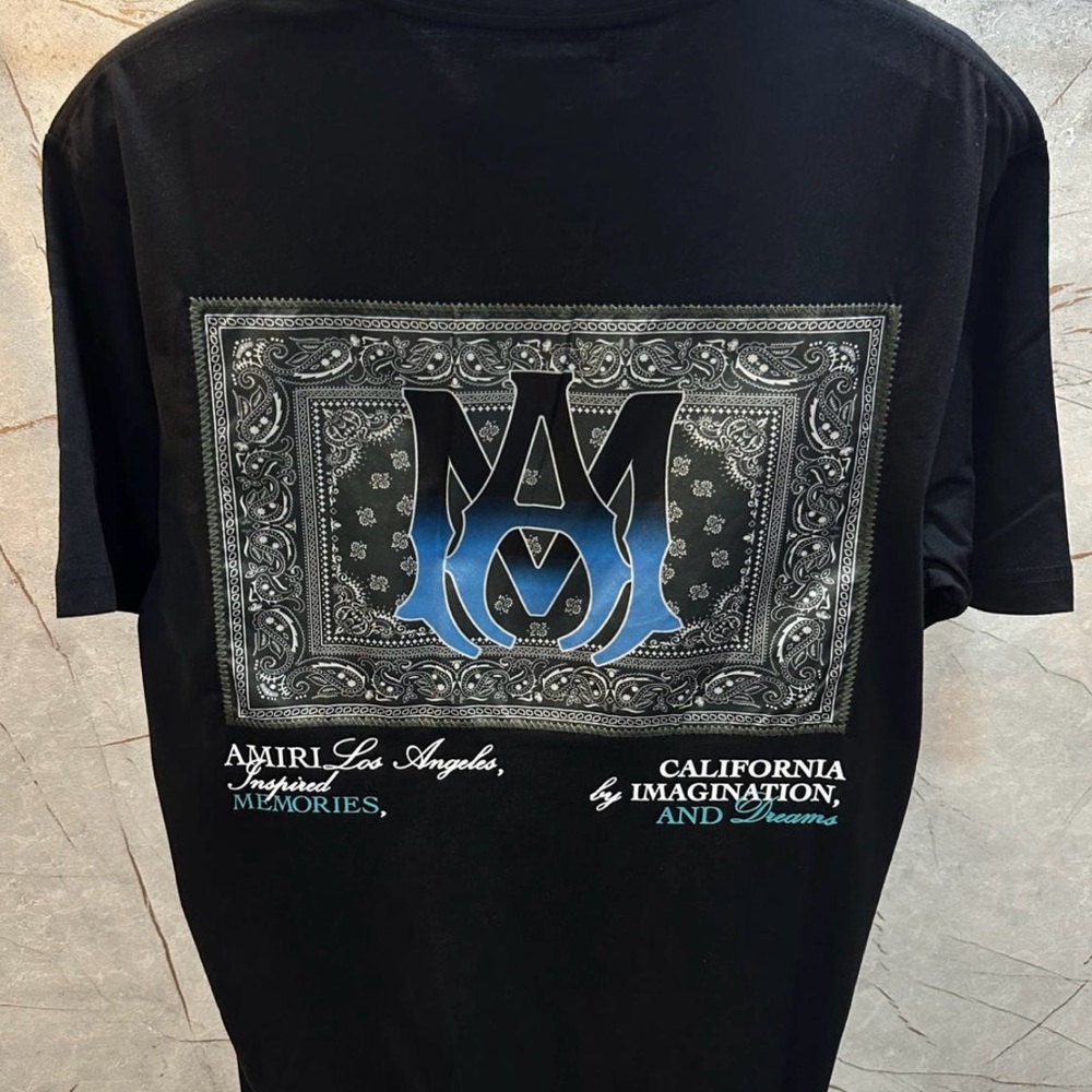 AMIRI Black and Blue Graphic Tee men size large slim